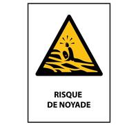 Panneau danger - Risque de Noyade - W167 - Norme ISO EN 7010 PVC à visser A4