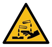 Panneau Danger- Substance corrosive - W023 - norme ISO 7010 - 200 mm - Vinyle Souple Autocollant