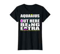 Panneau d'anniversaire Aquarius Out Here Bring Extra Janvier Février T-Shirt Graphique avec Valeur