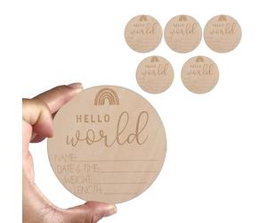 Panneau D'annonce De Bébé En Bois, Panneau Rond En Bois Pour Nouveau-né, Panneau De Naissance, Idéal Pour Un Baptême, Un Hôpital Ou Une Décoration Murale Pour Chambre D'bébé