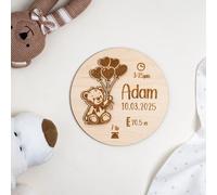 Panneau d'annonce de bébé personnalisé | Accessoire de réseaux sociaux | Disque gravé pour bébé | Accessoire photo de nouveau-né | Disque de naissance | Panneau de bébé en bois