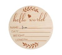Panneau d'annonce de l'hôpital - Siigne de naissance rond en bois