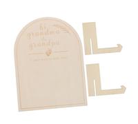 Panneau D'annonce de Naissance Bébé en Bois Beige, 1 Set | Cadre Photo de Bureau, Suivi des Mois et Souvenir de Grossesse, Coffret Élégant pour -né