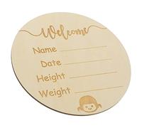 Panneau D'annonce de Naissance Bébé Rond en Bois Bouleau | Décor Maison, Impression Soignée et Style Chic, Format Rond pour Annonce du Prénom