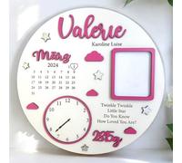 Panneau d'annonce de naissance de bébé, panneau personnalisé de bienvenue pour bébé, tableau de statistiques de naissance 3D, accessoire photo, annonce de nouveau-né à l'hôpital, cadeau pour nouvelle