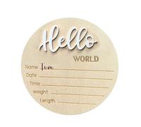 Panneau d'annonce de naissance en bois pour bébé - Accessoires photo - Panneau d'annonce de naissance de bébé - Panneau en bois pour fête prénatale