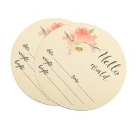 Panneau D'annonce de Naissance Rond en Bois, Lot de 2, 15cm | Enregistrer le Prénom du Bébé, Accessoire Photo, Finition Délicate et Texture Fine