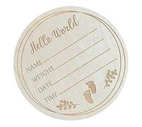 Panneau d'annonce de nouveau-né de 15 cm, panneau d'annonce de bébé en bois « Hello World », plaques murales pour chambre d'enfant (L7