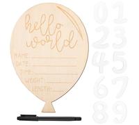 Panneau d'Annonce Naissance, Panneau d'Annonce Naissance Bébé Ballon Contreplaqué Peuplier Panneau d'Annonce Nouveau-Né Permettant Parents d'Enregistrer Informations Naissance Croissance Bébé