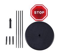 Panneau d'arrêt - Capteur d'avertissement clignotant, support lesté portable avec alarme sonore, acier réfléchissant robuste, lumières LED haute visibilité, pour la sécurité des conducteurs de route