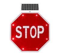 Panneau d'arrêt clignotant à DEL solaire de 24 po Panneau de signalisation routière réfléchissant Usage des routes municipales