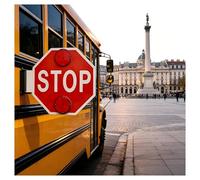 Panneau d'arrêt clignotant de 18 pouces for autobus scolaire, avertissement de circulation en métal robuste, panneau de rue réfléchissant à LED(2pcs,12V)