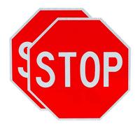 Panneau d'arrêt Réfléchissant STOP panneau D'arrêt signal Panneaux d'avertissement 0.1 Aluminium antirouille - Résistant aux intempéries - Imperméable à l'eau (2PCS, 60cm)