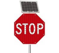 Panneau d'arrêt Solaire à LED de 30 Pouces - Panneau octogonal d'interdiction de stationnement, Cadre en métal antirouille, étanche IP54, Film réfléchissant de qualité Technique pour Une