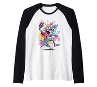 Panneau d'art Graphique Happy Robot Peace Graffiti Pop Manche Raglan