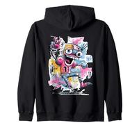 Panneau d'art Graphique Happy Robot Peace Graffiti Pop Sweat à Capuche