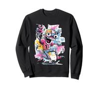 Panneau d'art Graphique Happy Robot Peace Graffiti Pop Sweatshirt