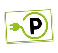 Panneau d'avertissement 20 x 30 cm - Plaque composite en aluminium pour clôture, portail, poteau de porte, poteau - Résistant aux intempéries - Panneau de parking durable RV015 (07 station de charge E