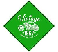 Panneau d'avertissement 30,5 x 30,5 cm 50e anniversaire vintage rétro moto 1967 Rider Vintage Retro Metal Sign Wall Ti Aluminium Tin Sign