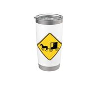 Panneau d'avertissement Amish Horse and Carrosse Gobelet isotherme en acier inoxydable double paroi