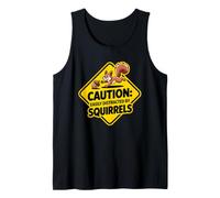 Panneau d'avertissement Amusant avec Inscription « Caution Easily Distracted by écureuils » Débardeur