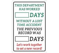 Panneau d'avertissement amusant en métal pour cour - Jours depuis le dernier incident - Panneau de jour sans accident - Décoration murale pour maison, jardin, usine - 15,2 x 20,3 cm