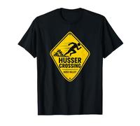 Panneau d'avertissement Amusant Husser Crossing T-Shirt