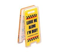 Panneau d'avertissement amusant pour collègues - Cadeau fantaisie - Plaque de bureau « Do Not Disturb » - Mini panneau « Leave Me Alone I'm Busy » - Décoration de bureau amusante - Accessoires de