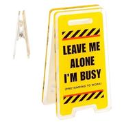 Panneau d'avertissement amusant pour collègues, panneau d'avertissement fantaisie, accessoire de bureau amusant, mini panneau de décoration humoristique « Leave Me Alone I'M Busy » - Décoration de