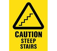Panneau D'Avertissement Attention Escaliers Raides Rétro Décoration Murale En Métal Décorative Poster En Métal Mural Plaque Signe De Métal,20X30Cm