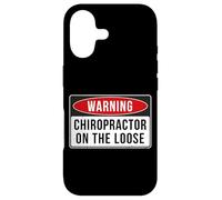 Panneau d'avertissement avec Citation Amusante Chiropractor on The Loose Coque pour iPhone 17