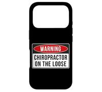 Panneau d'avertissement avec Citation Amusante Chiropractor on The Loose Coque pour iPhone 17 Pro