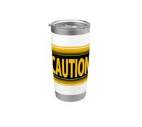 Panneau d'avertissement avec inscription « Caution » Gobelet isotherme en acier inoxydable double paroi