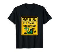 Panneau d'avertissement avec inscription « Caution Pet Snake On Board » T-Shirt