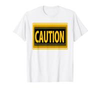 Panneau d'avertissement avec Inscription « Caution » T-Shirt Graphique avec Valeur