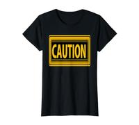 Panneau d'avertissement avec Inscription « Caution » T-Shirt Graphique avec Valeur