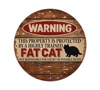 Panneau d'avertissement avec silhouette de chat en étain de style vintage pour maison, bar, jardin, plaque murale décorative en métal 20,3 x 30,5 cm