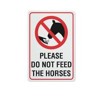 Panneau d'avertissement avec symbole « Please Do Not Feed The Horses » - Décoration murale pour maison, cuisine, ferme, jardin, garage - 30,5 x 20,3 cm