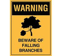 Panneau d'avertissement « Beware of Falling Branches » - Plaque en métal rétro vintage - Décoration murale - 20,3 x 30,5 cm