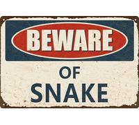 Panneau d'avertissement « Beware of snake », 30,5 x 20,3 cm, panneaux en métal pour fermes, extérieur, terrasse, café, rétro