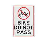 Panneau d'avertissement « Bike Do Not Pass » en étain pour maison, cuisine, ferme, jardin, garage, décoration murale 30,5 x 20,3 cm