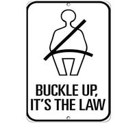Panneau d'avertissement Buckle Up, It's The Law - 30,5 x 20,3 cm - En aluminium