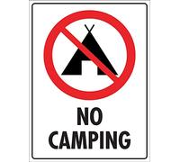 Panneau D'Avertissement Camping Interdit Décorative Plaque Métallique Rétro Poster En Métal Mural Plaque Étain Signe,20X30Cm