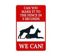 Panneau d'avertissement « Can You Make It To The Fence In 3 Seconds We Can », panneau en métal « Beware of Dog » pour entreprise, maison, extérieur, intérieur, rue, mur de sécurité, décoration