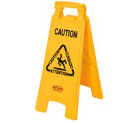 Panneau d'avertissement 'Caution', trilingue