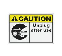 Panneau d'avertissement « Caution Unplug After Use For House » de 30,5 x 20,3 cm, aluminium de qualité supérieure, résistant au soleil, antirouille