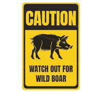 Panneau d'avertissement « Caution Watch Out For Wild Boar » « You Have Been Warned » en aluminium - Panneau d'avertissement pour porte de zoo, clôture, porte, cour, décoration murale - 20,3 x 30,5 cm