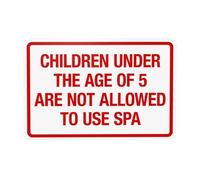 Panneau d'avertissement « Children Under The Age Of 5 Are Not Allowed To Use Spa », panneau d'avertissement de piscine, règles de spa, panneaux en métal pour garage, maison, affaires, rue, mur