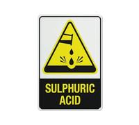Panneau d'avertissement d'acide sulfurique - Panneau de sécurité extérieur 30,5 x 20,3 cm