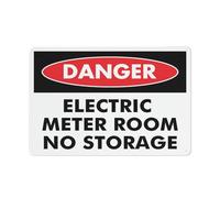 Panneau d'avertissement « Danger Electric Meter Room No Storage » - Panneau de sécurité extérieur - 30,5 x 20,3 cm